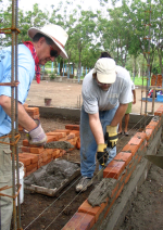 laying brick